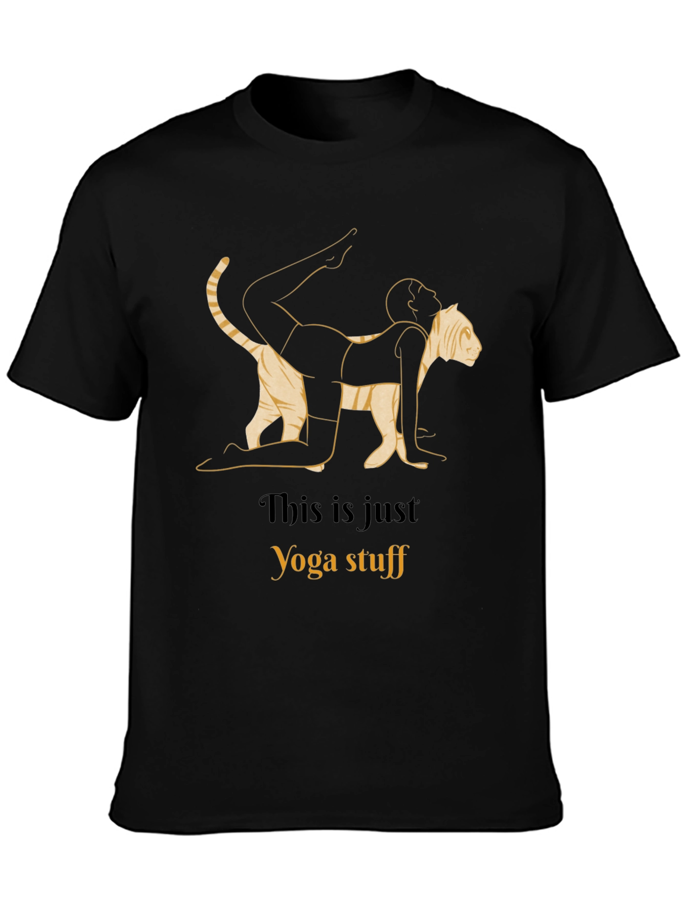 Yoga Cat Stretch Graphic T-Shirt