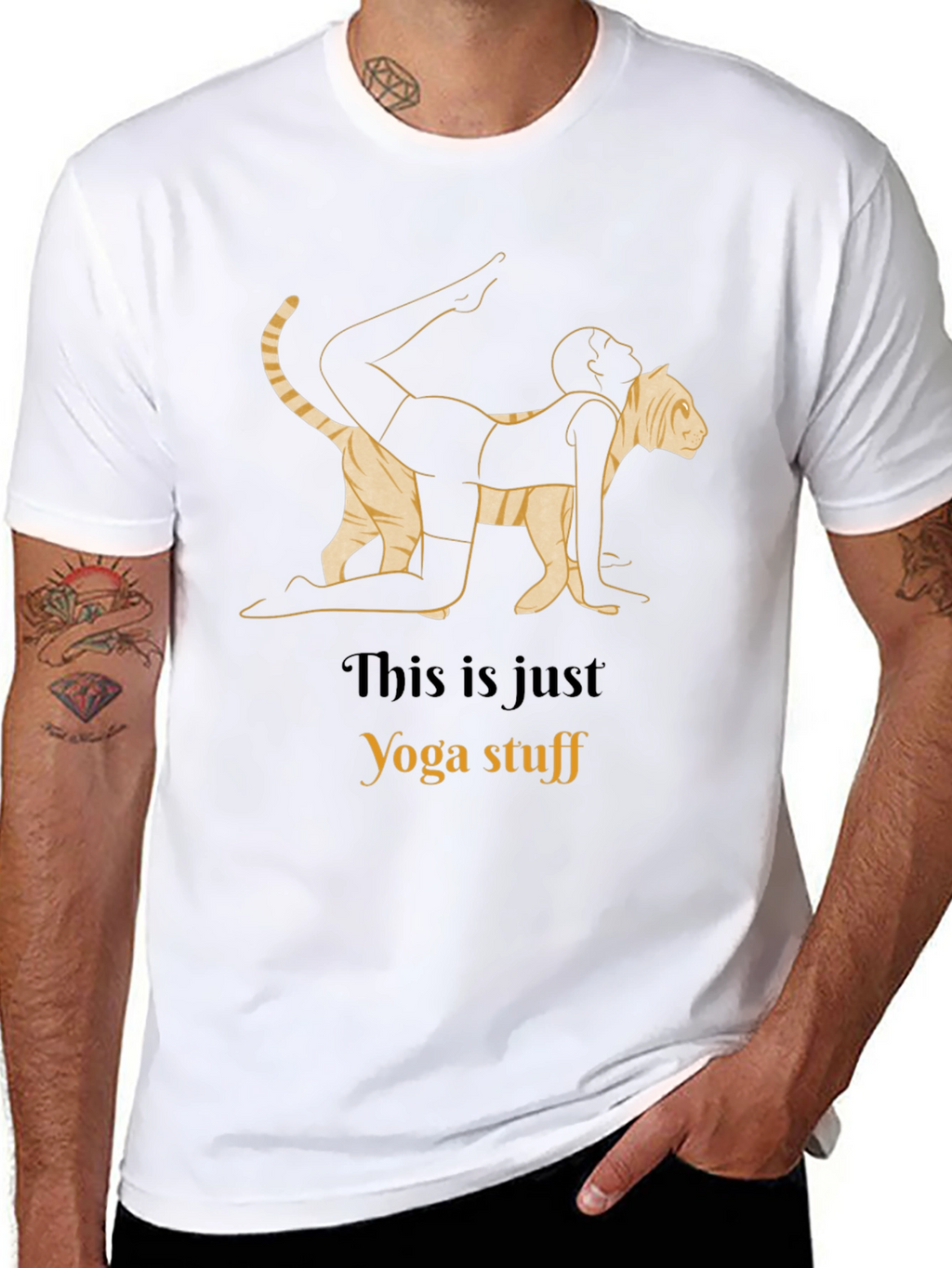 Yoga Cat Stretch Graphic T-Shirt