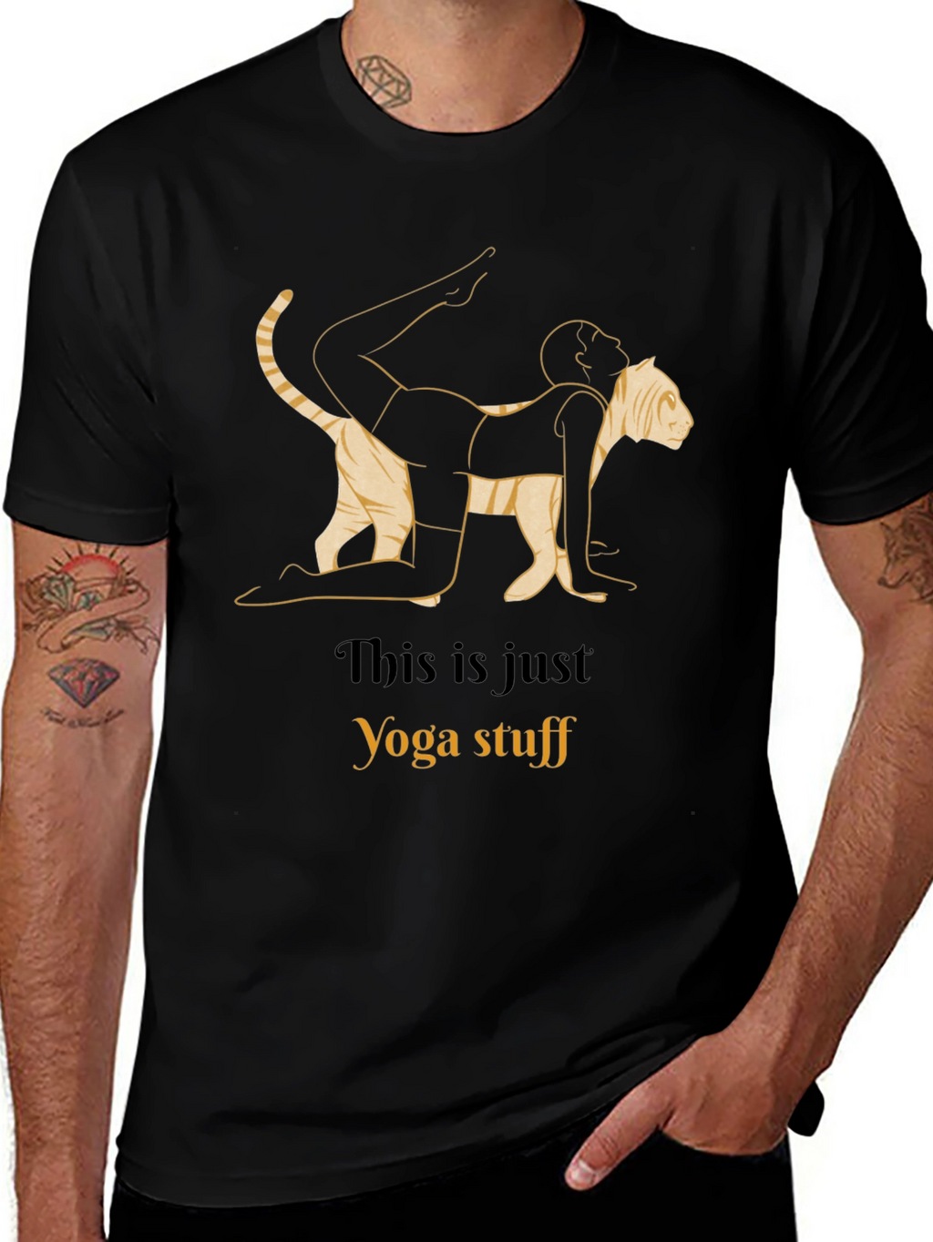 Yoga Cat Stretch Graphic T-Shirt