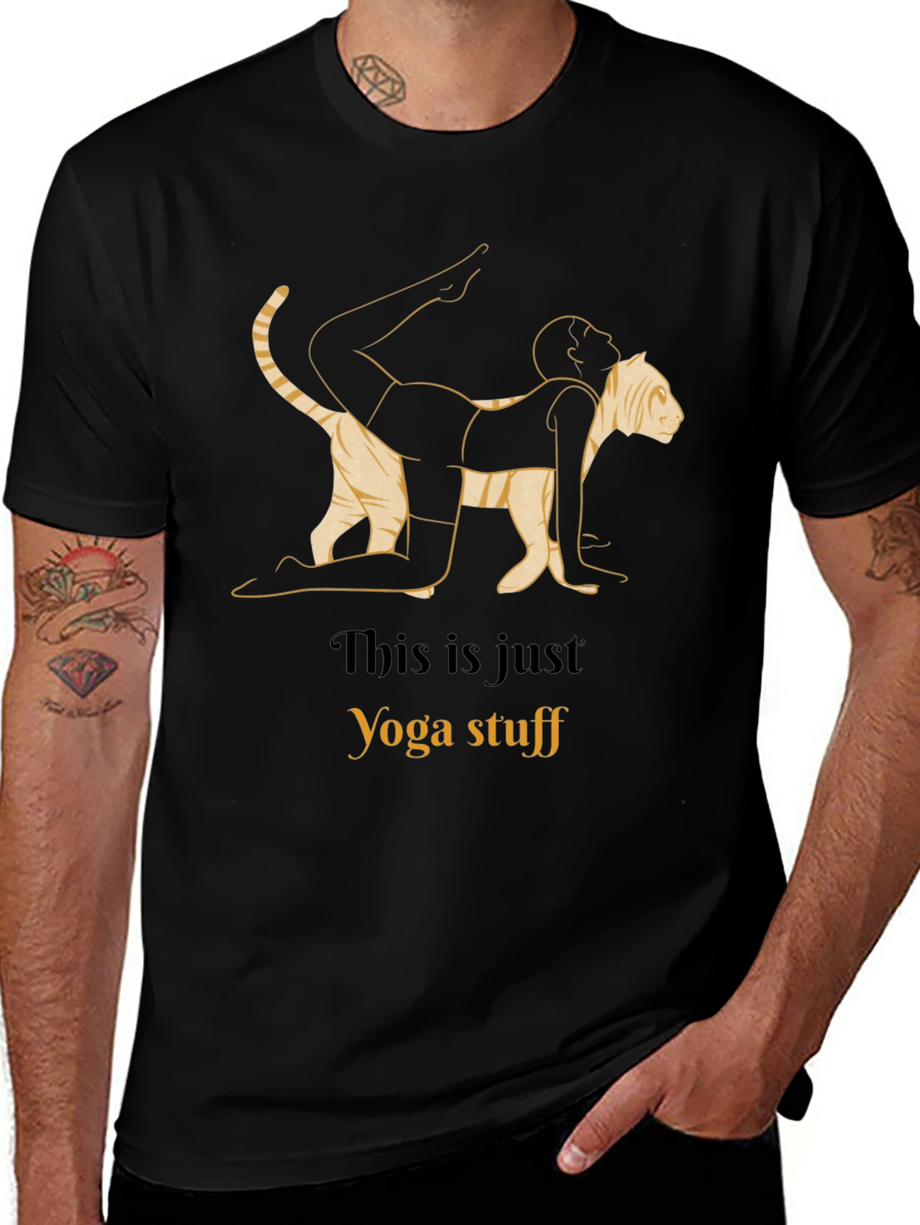 Yoga Cat Stretch Graphic T-Shirt