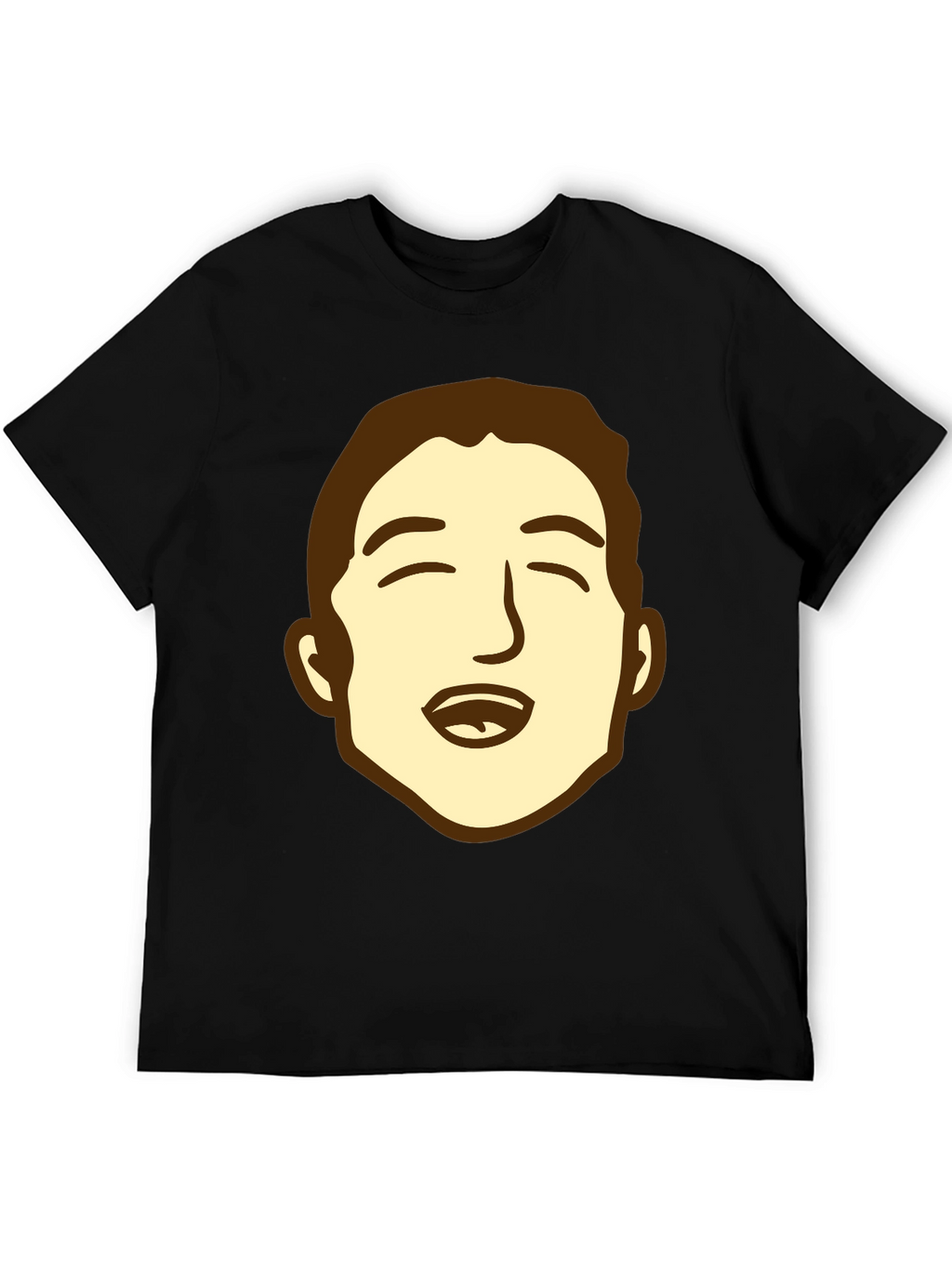 Cartoon Face Graphic Black Tee