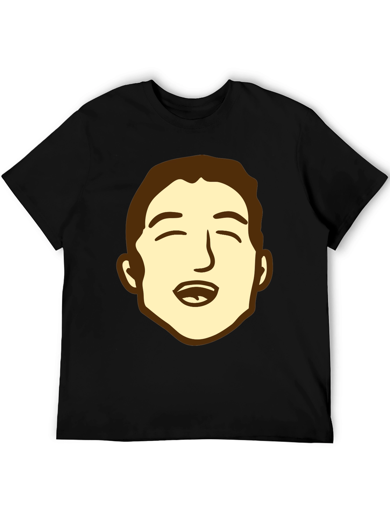 Cartoon Face Graphic Black Tee