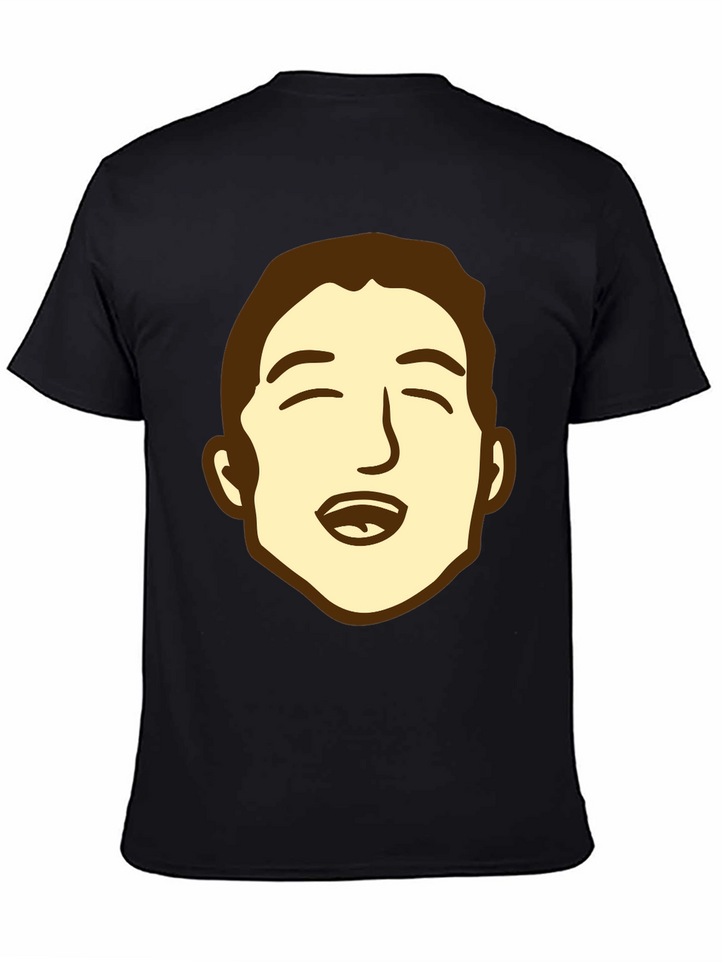 Cartoon Face Graphic Black Tee