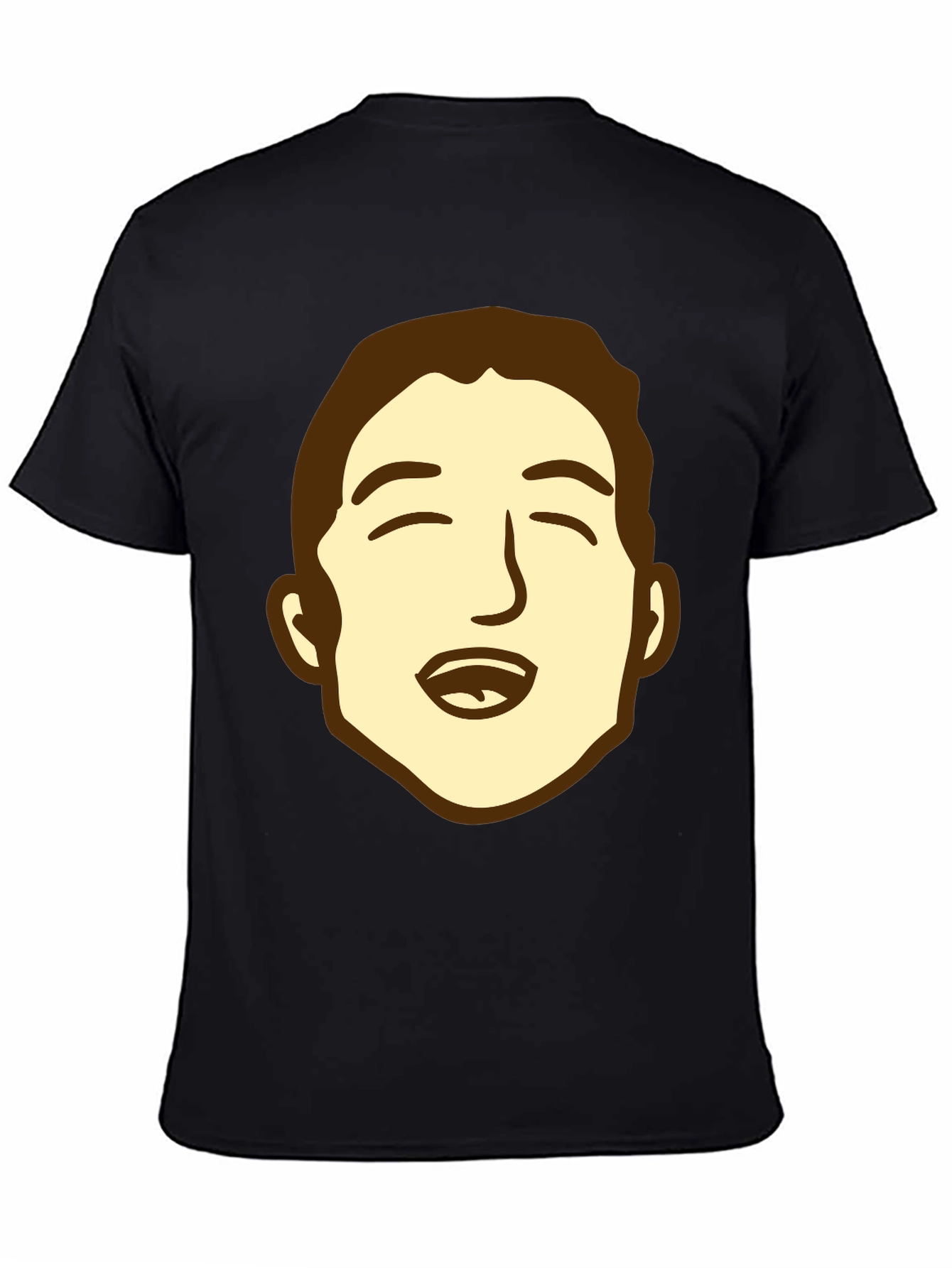 Cartoon Face Graphic Black Tee