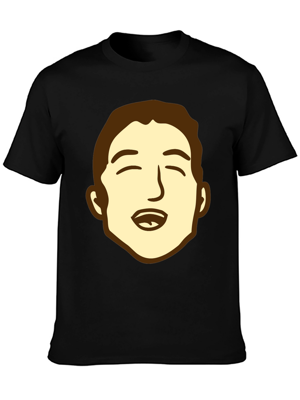Cartoon Face Graphic Black Tee