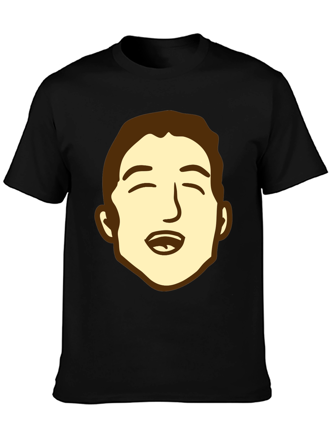 Cartoon Face Graphic Black Tee