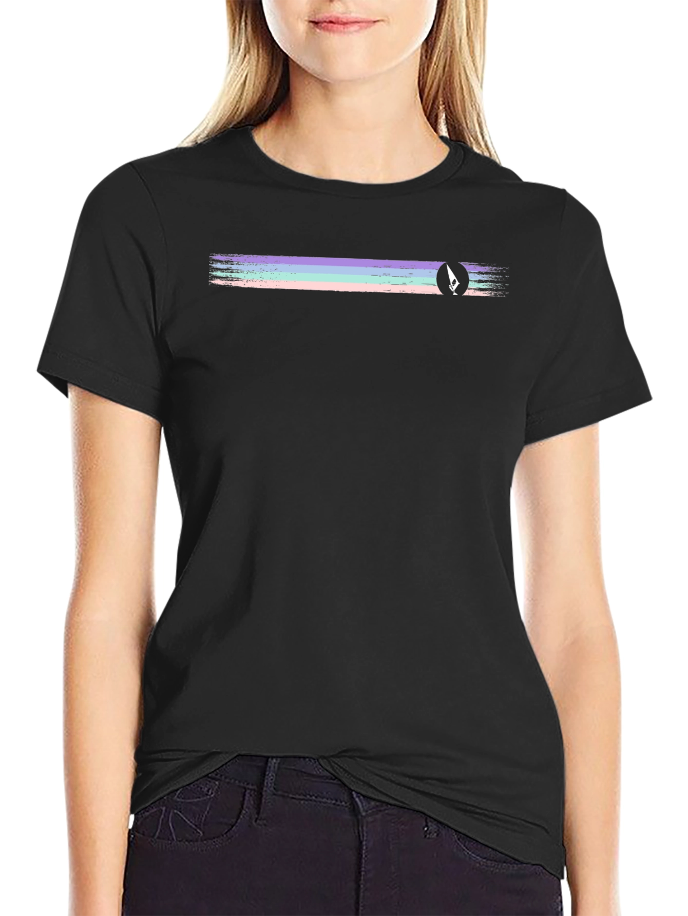Retro Stripe Black T-Shirt
