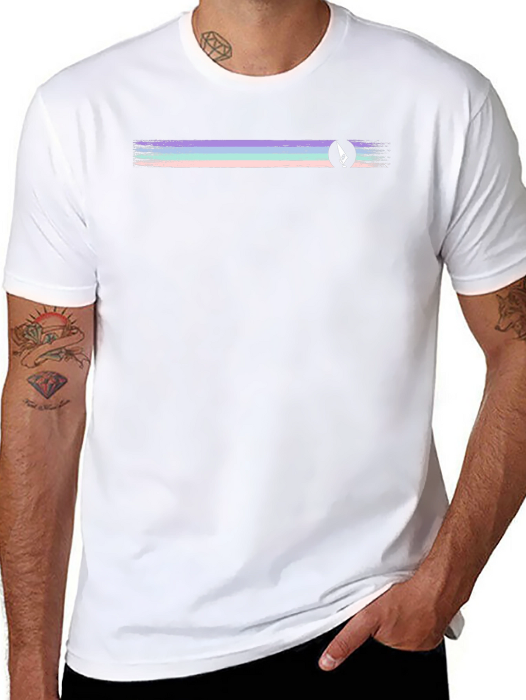 Retro Stripe Black T-Shirt