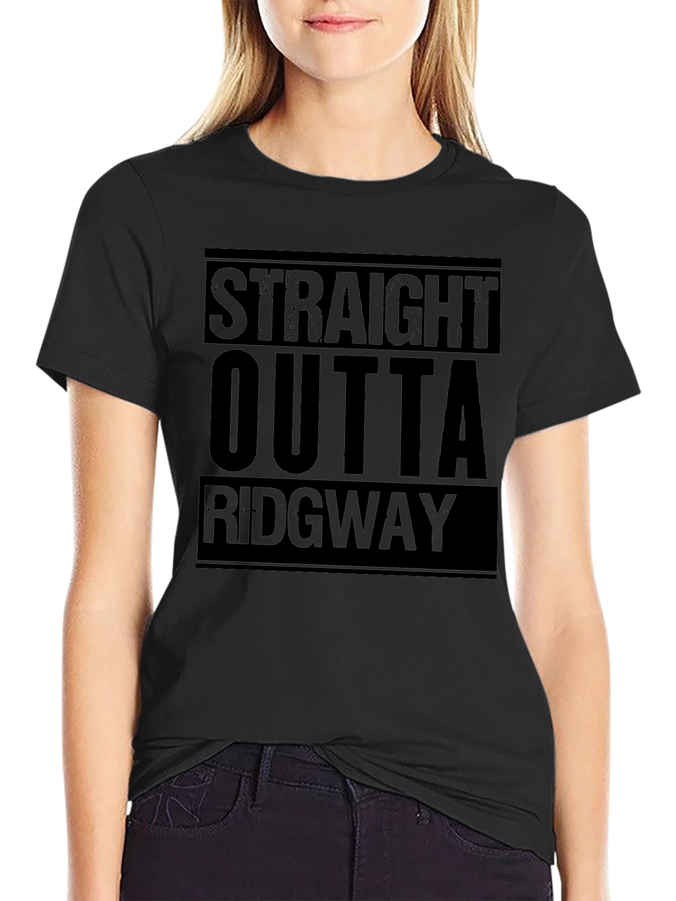 Straight Outta Ridgway Black Graphic T-Shirt