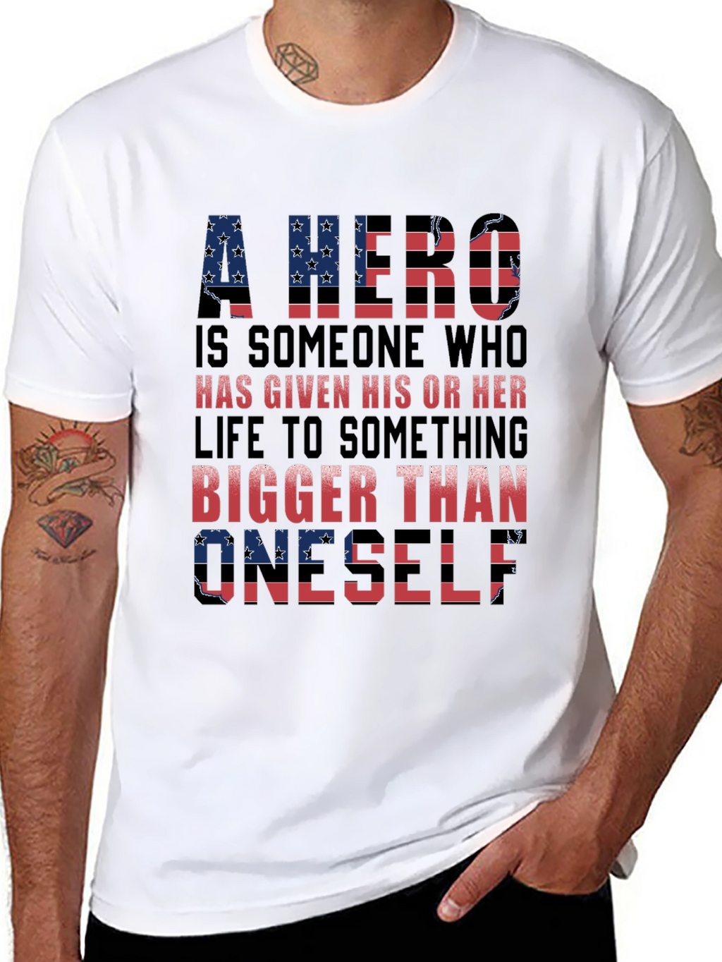 Patriotic Hero T-Shirt - American Flag Design