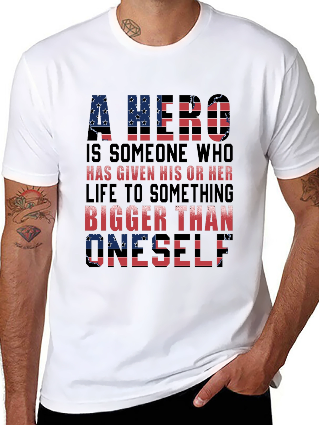 Patriotic Hero T-Shirt - American Flag Design