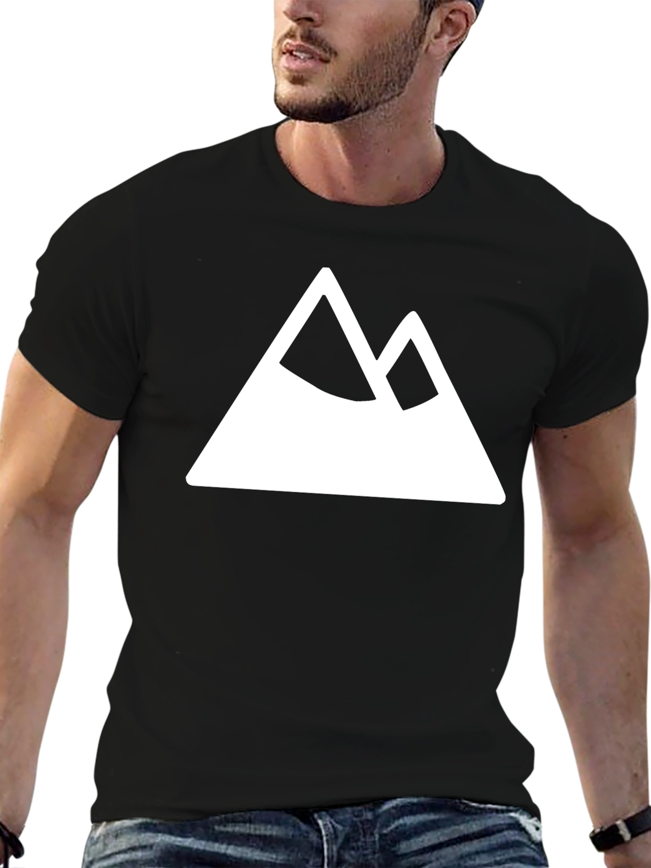 Mountain Peak Graphic Tee - Black Cotton