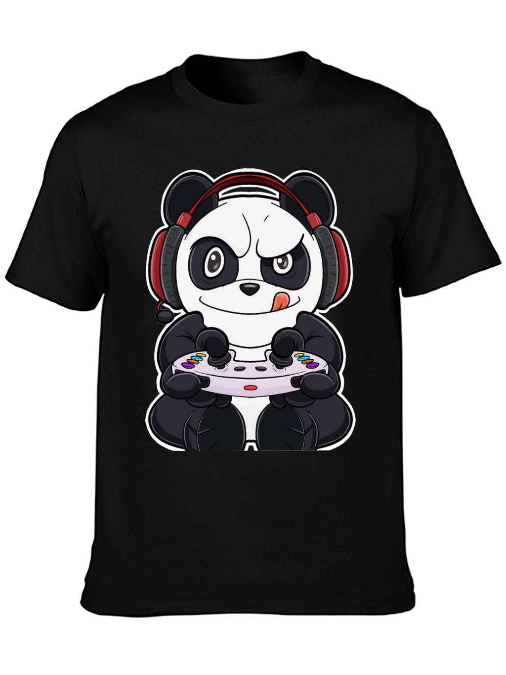 Gamer Panda Black T-Shirt