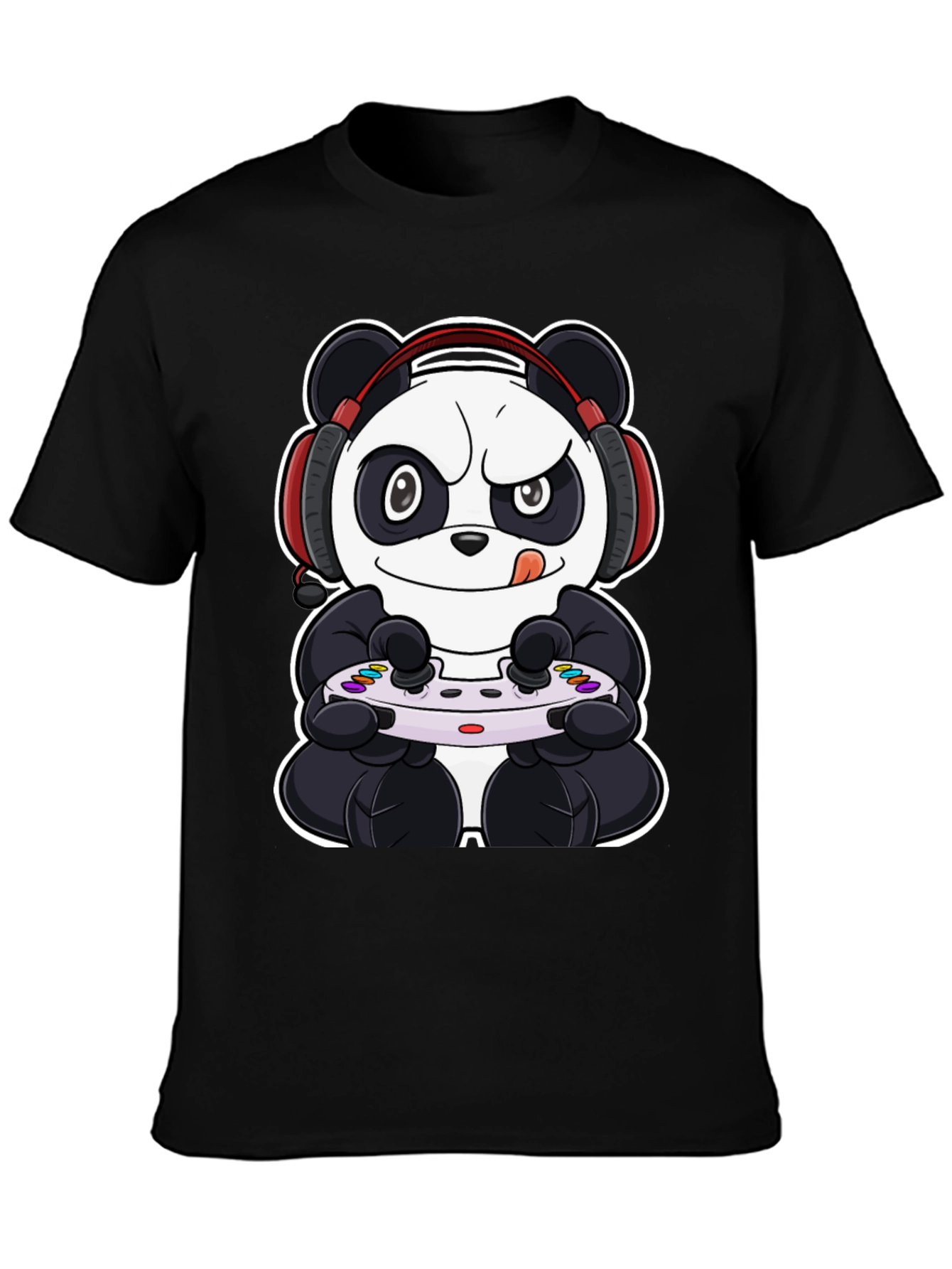 Gamer Panda Black T-Shirt