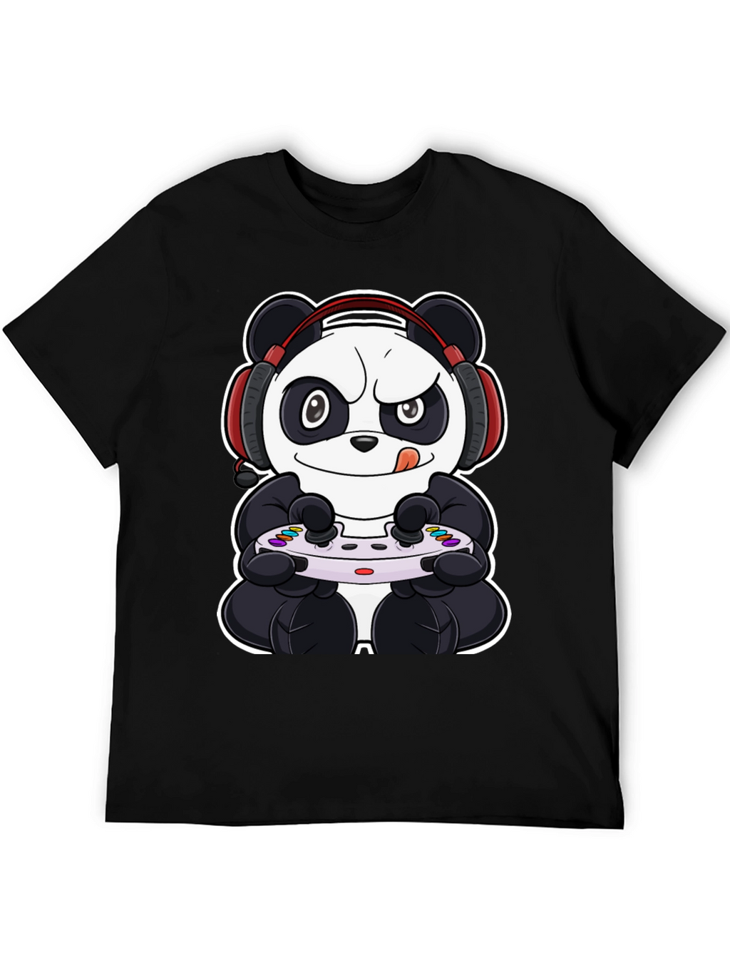 Gamer Panda Black T-Shirt