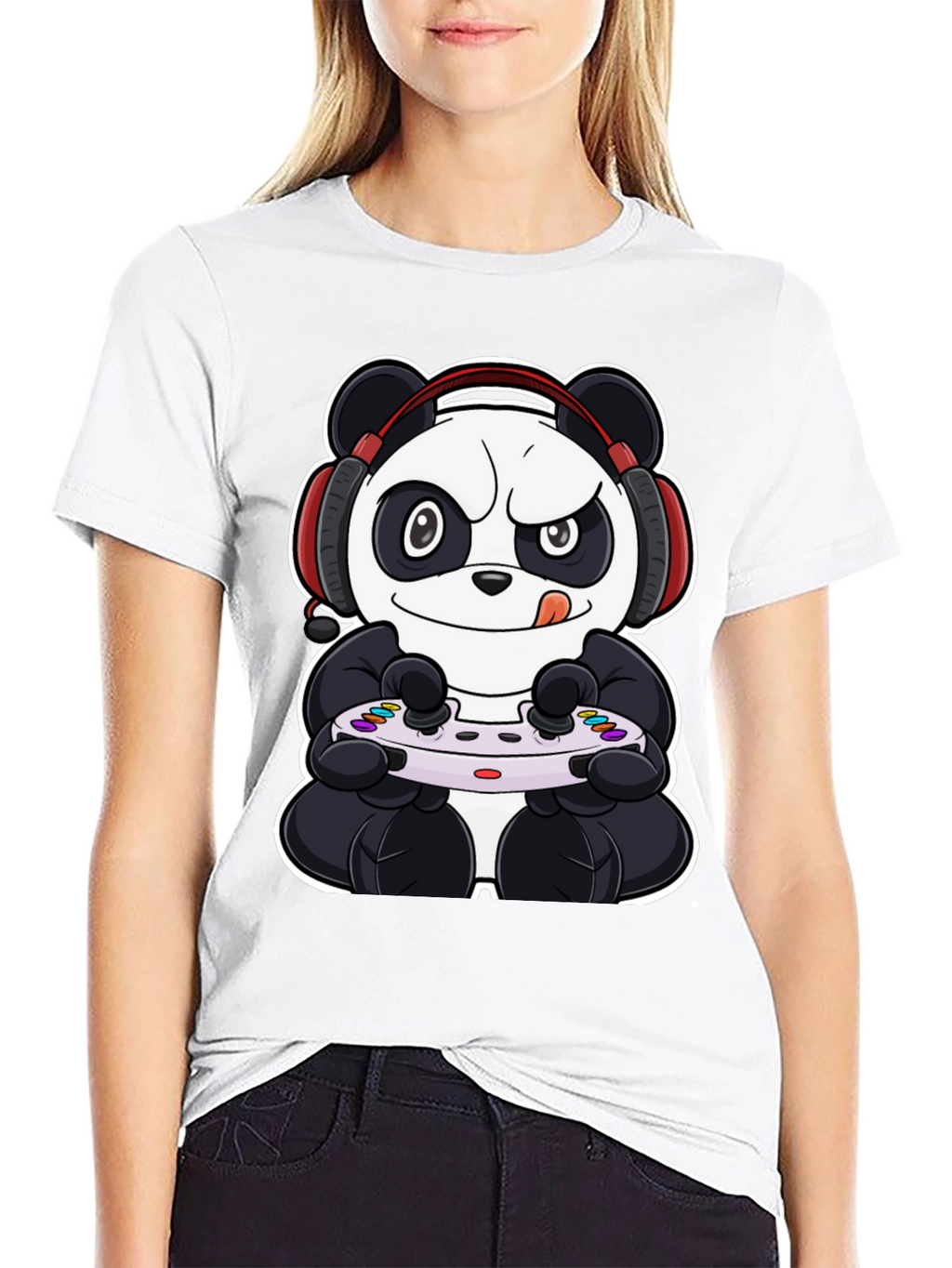 Gamer Panda Black T-Shirt