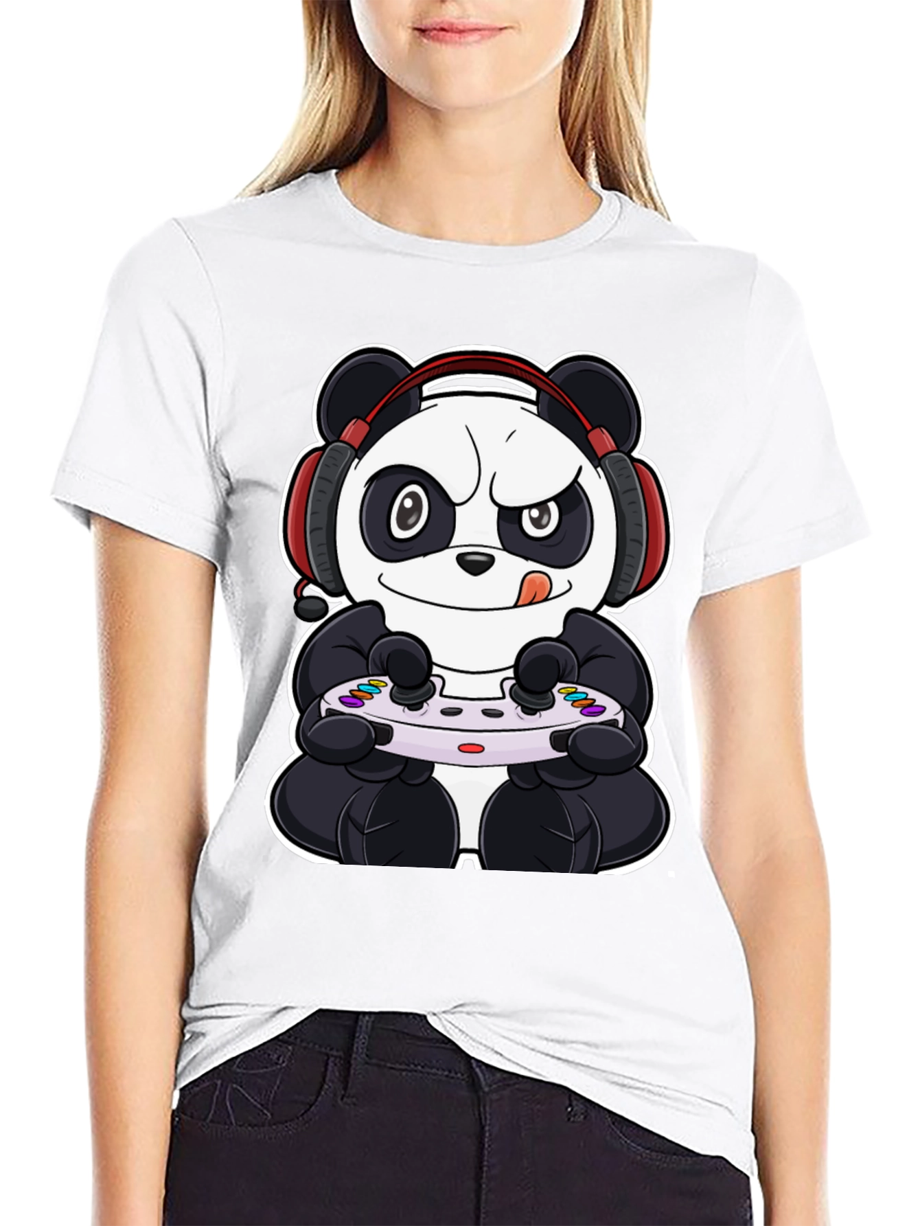 Gamer Panda Black T-Shirt