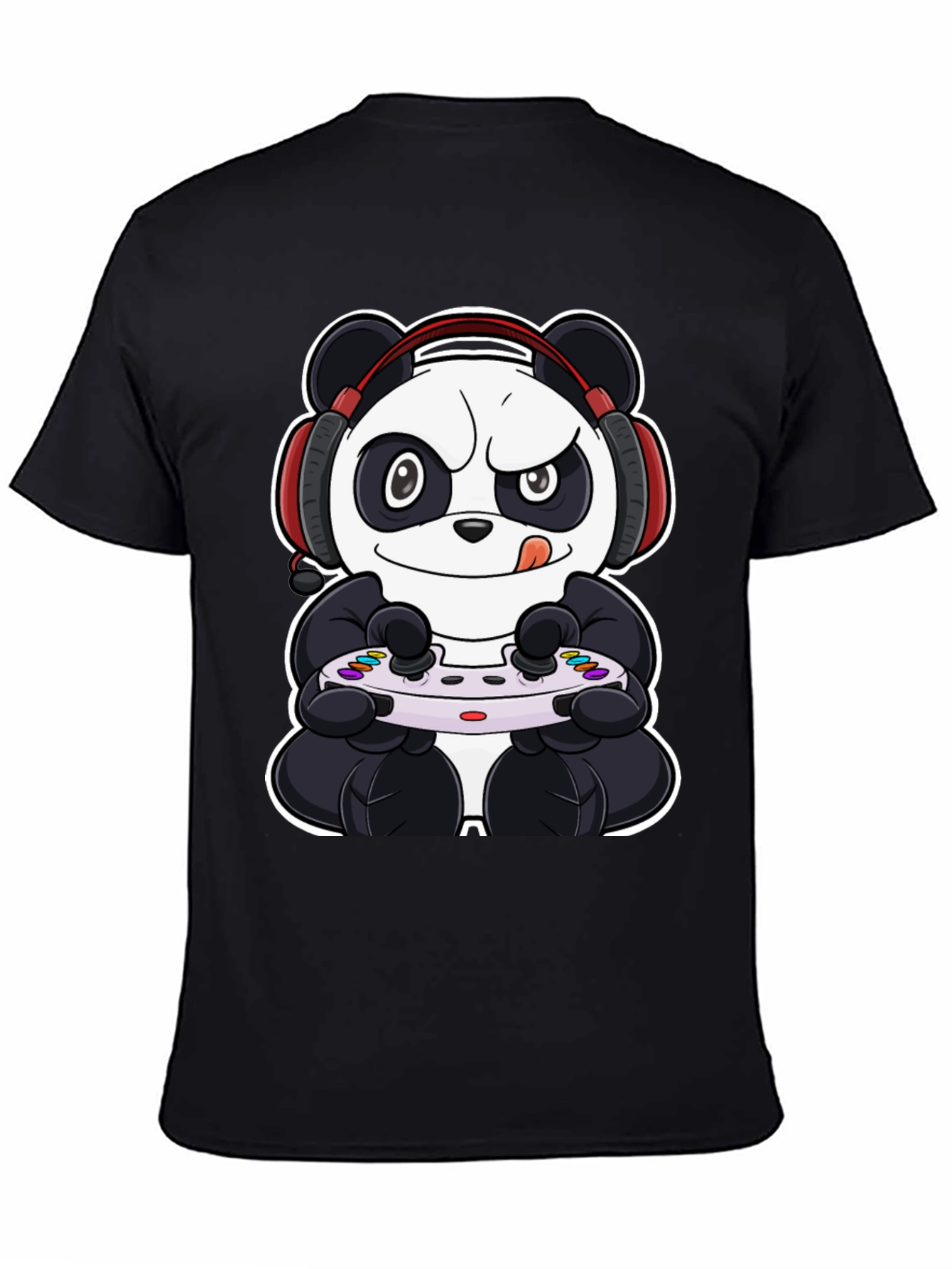 Gamer Panda Black T-Shirt