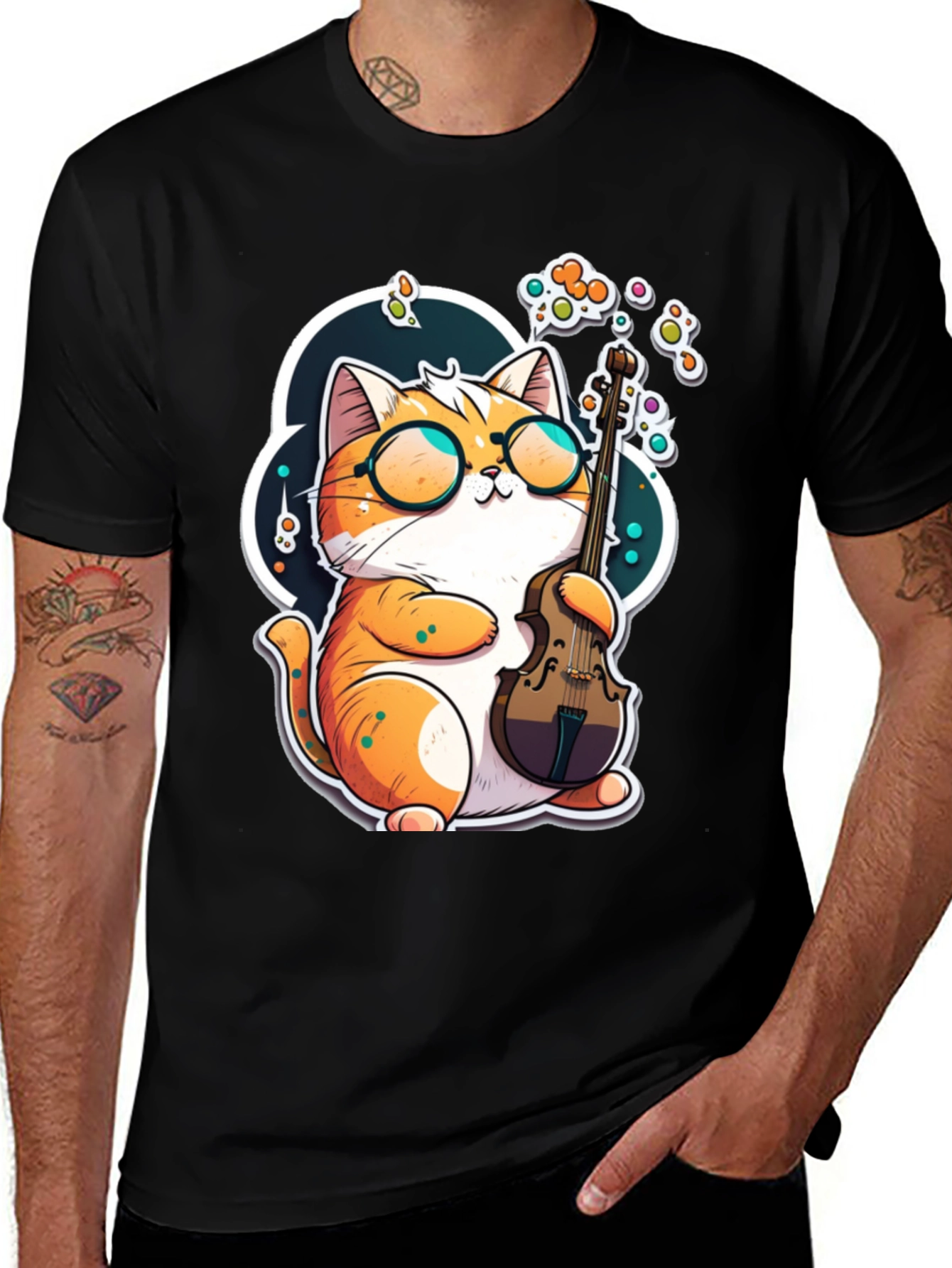Cat Musician Graphic Tee