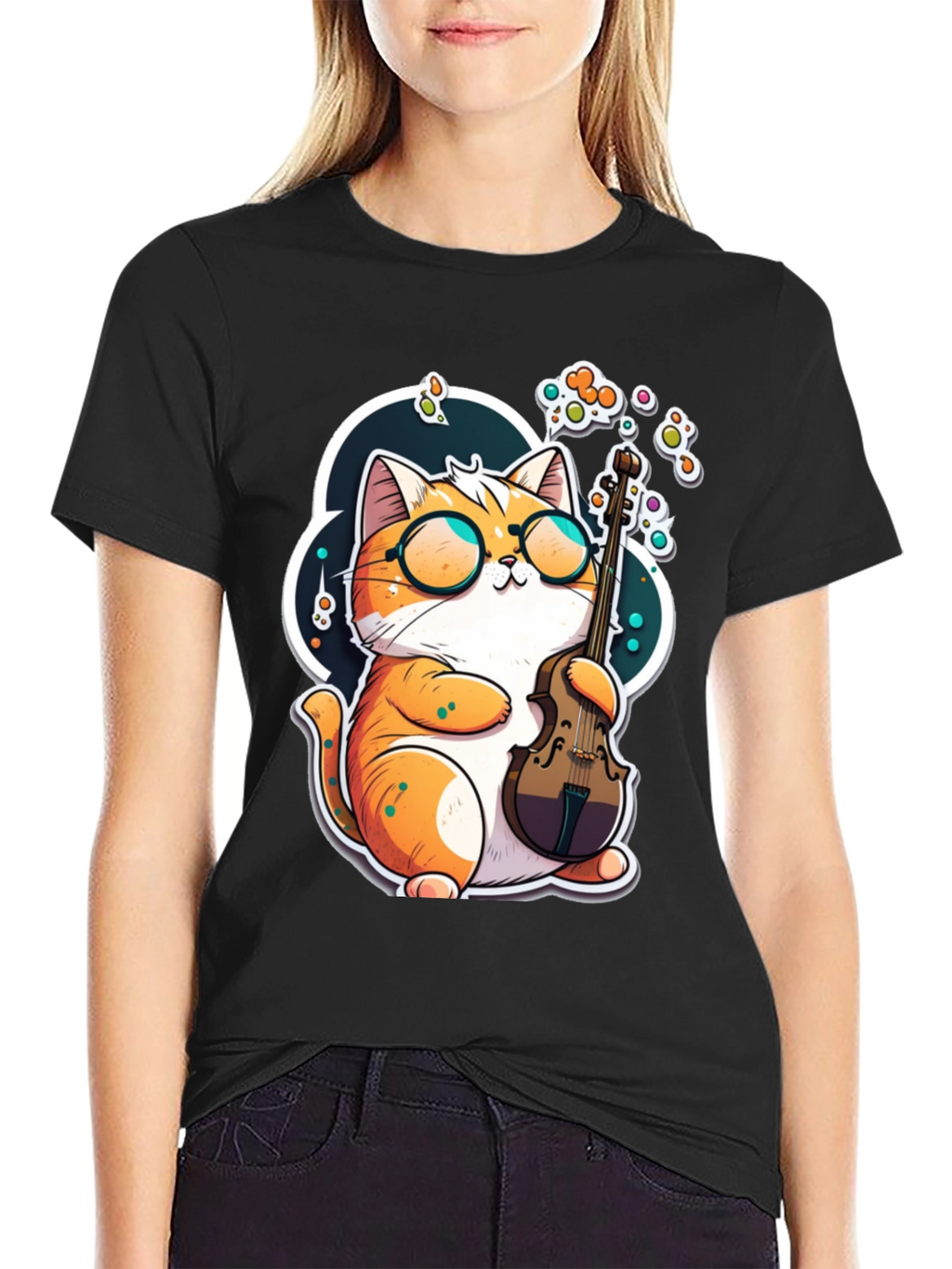 Cat Musician Graphic Tee