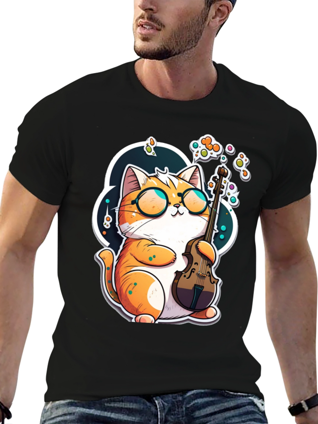 Cat Musician Graphic Tee