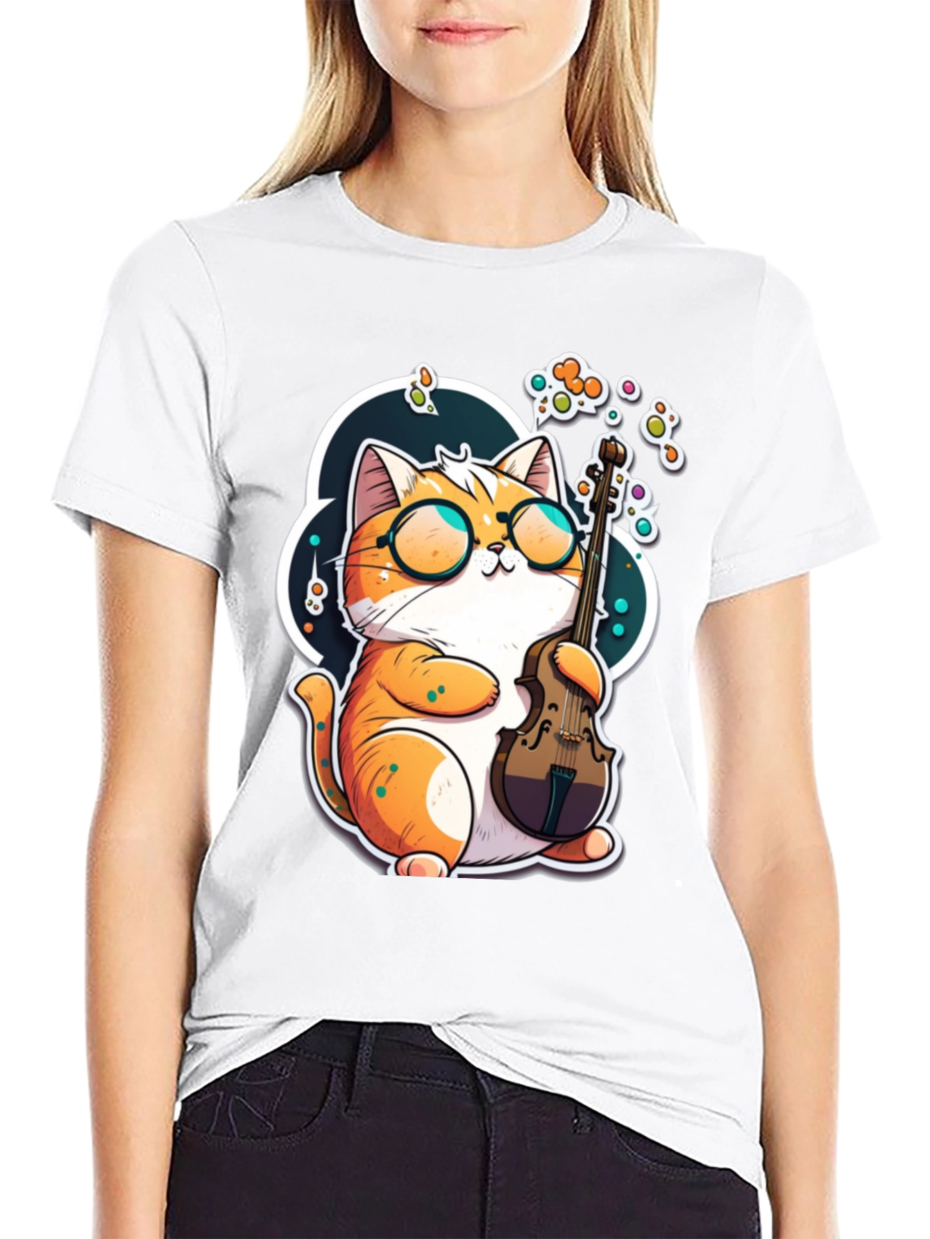 Cat Musician Graphic Tee