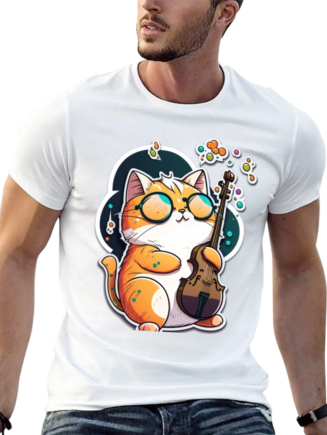 Cat Musician Graphic Tee