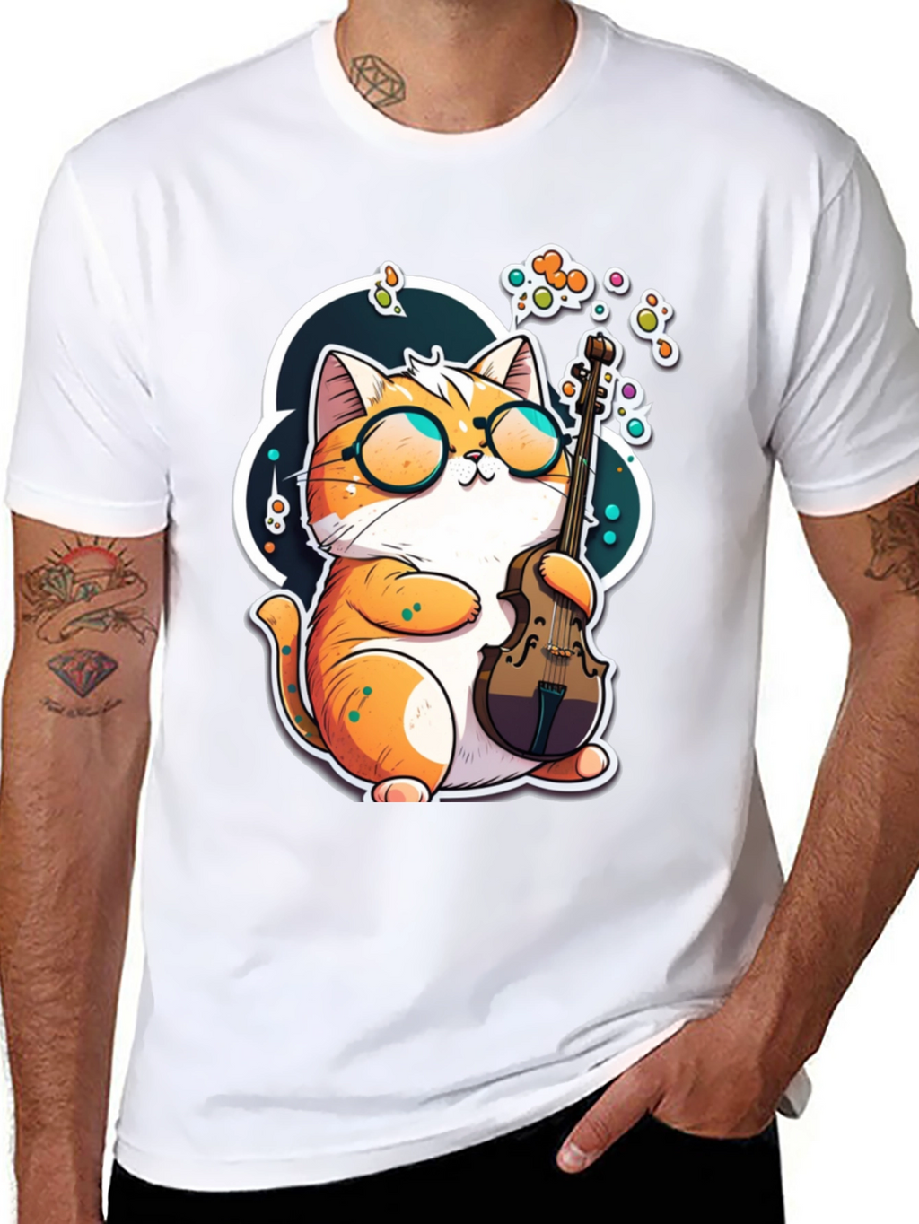 Cat Musician Graphic Tee