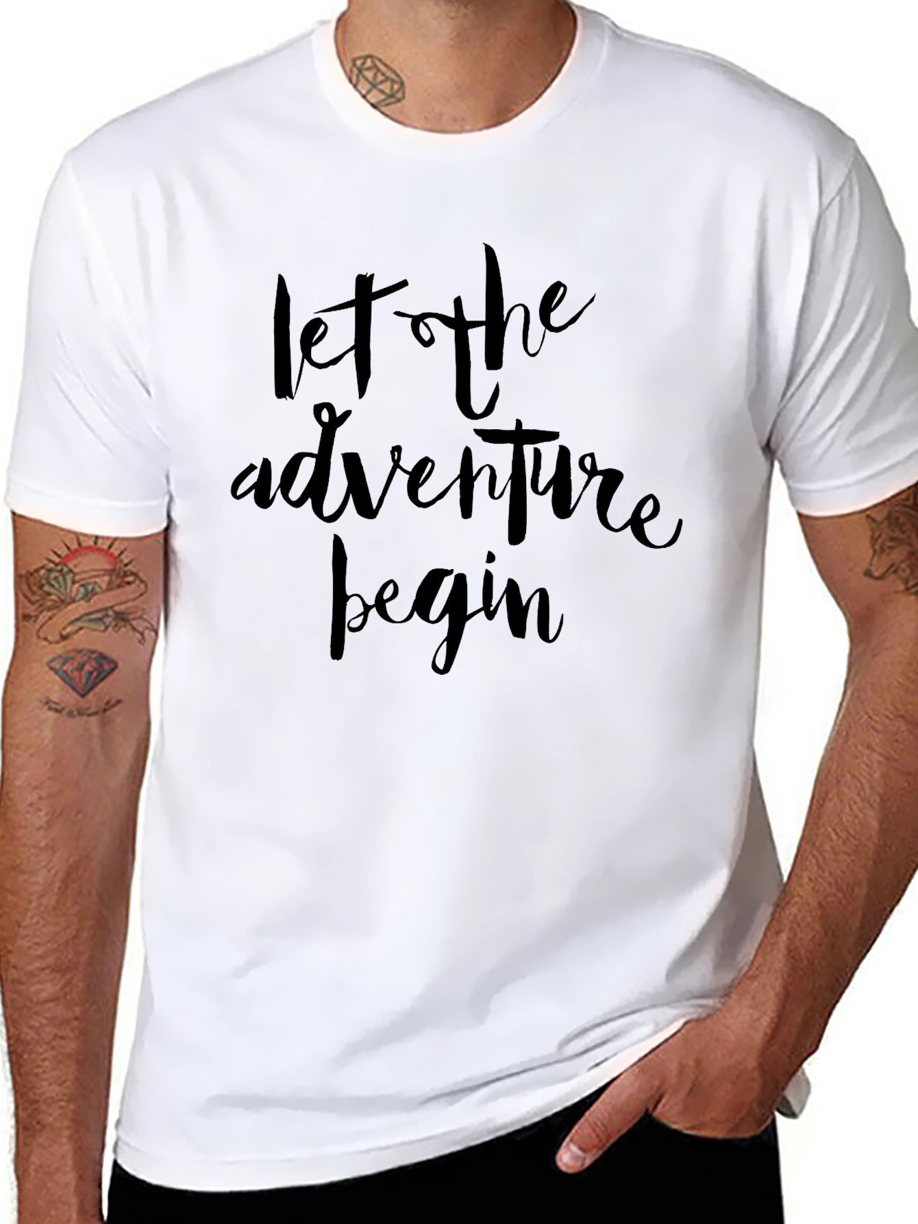 Adventure Begins Black Graphic Tee