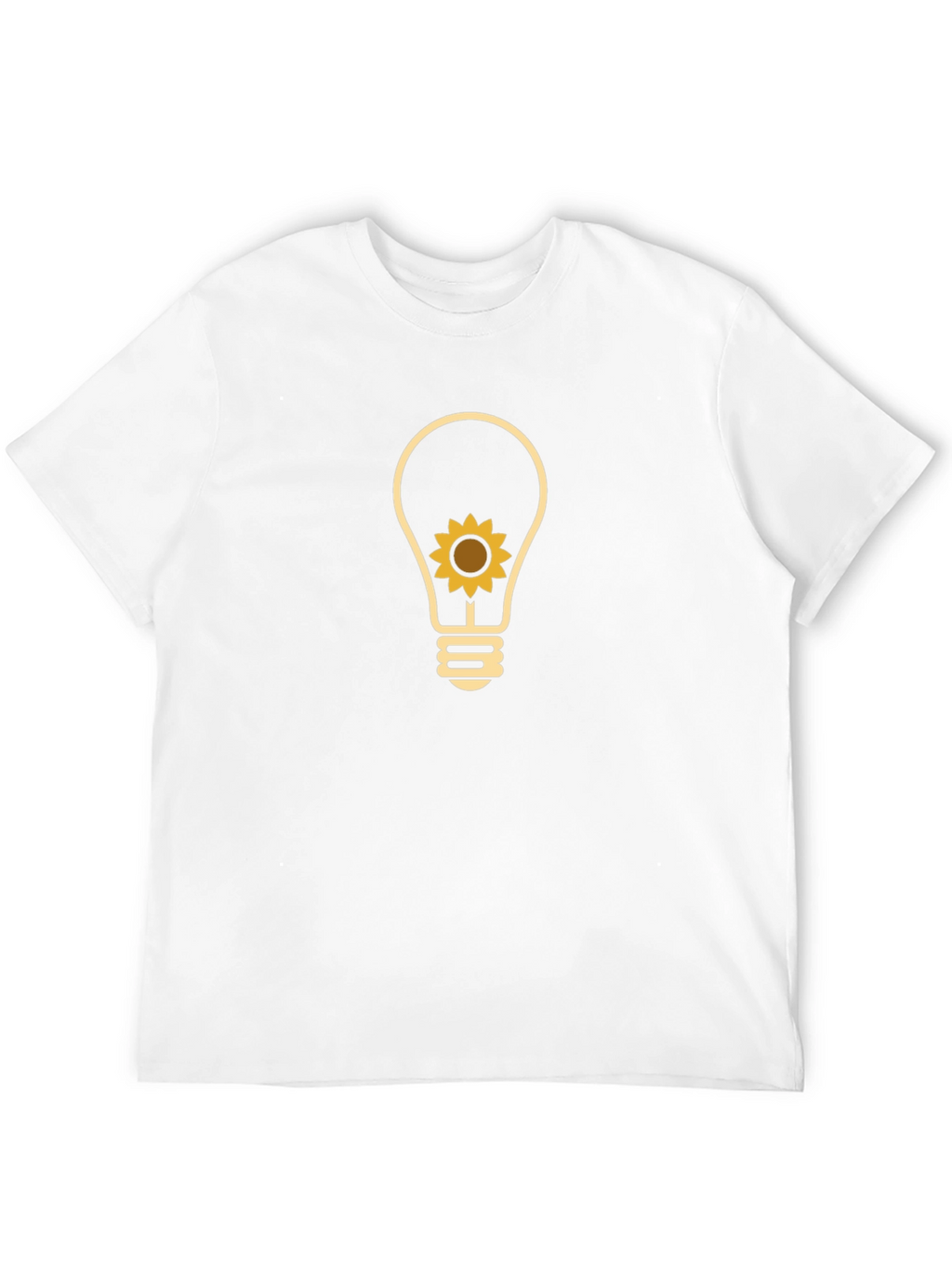 Sunflower Lightbulb Graphic T-Shirt - Black