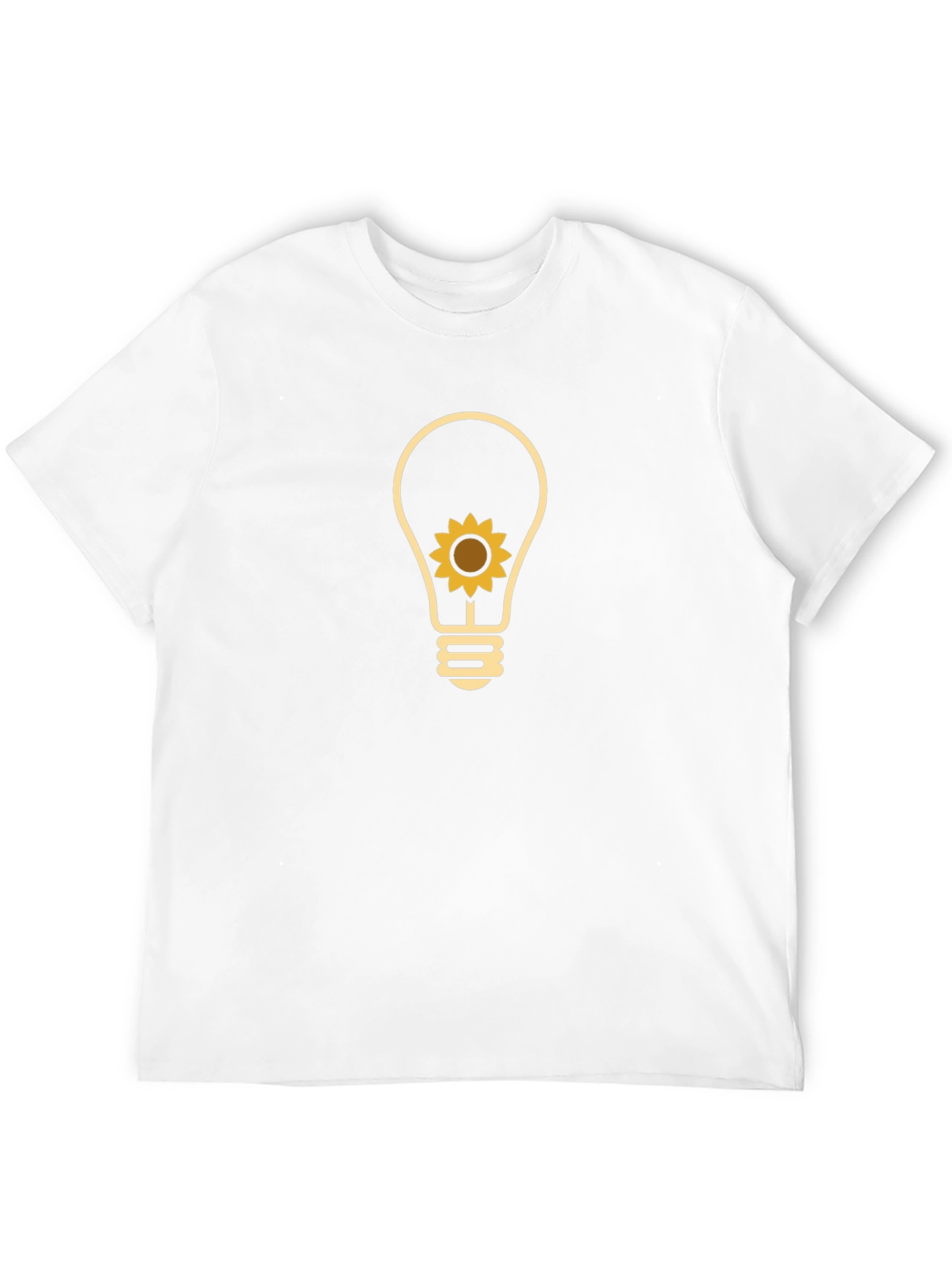 Sunflower Lightbulb Graphic T-Shirt - Black