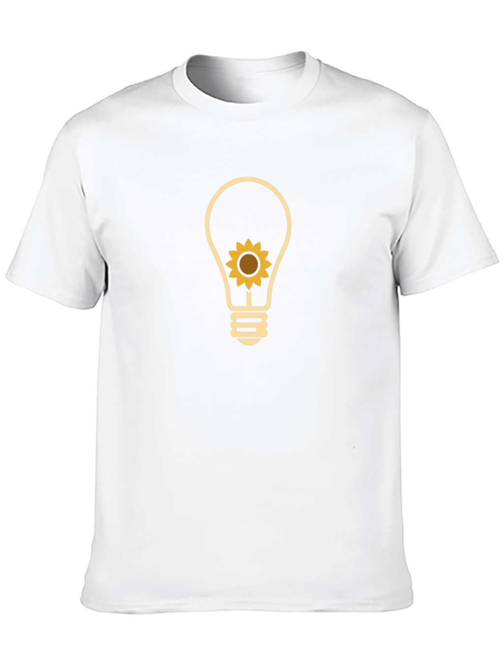 Sunflower Lightbulb Graphic T-Shirt - Black