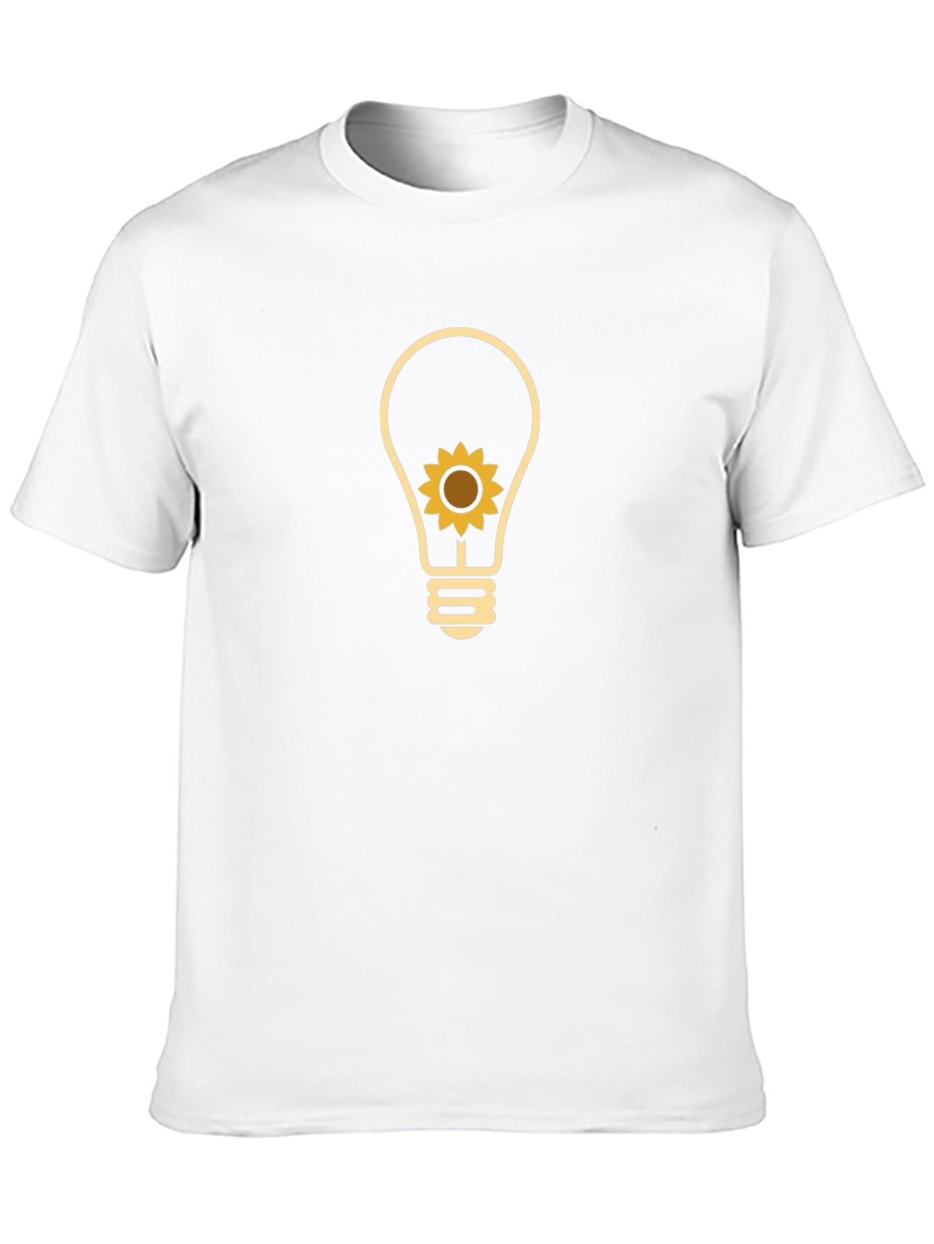 Sunflower Lightbulb Graphic T-Shirt - Black