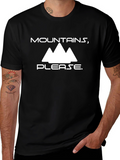 Mountains Please Black Graphic Tee