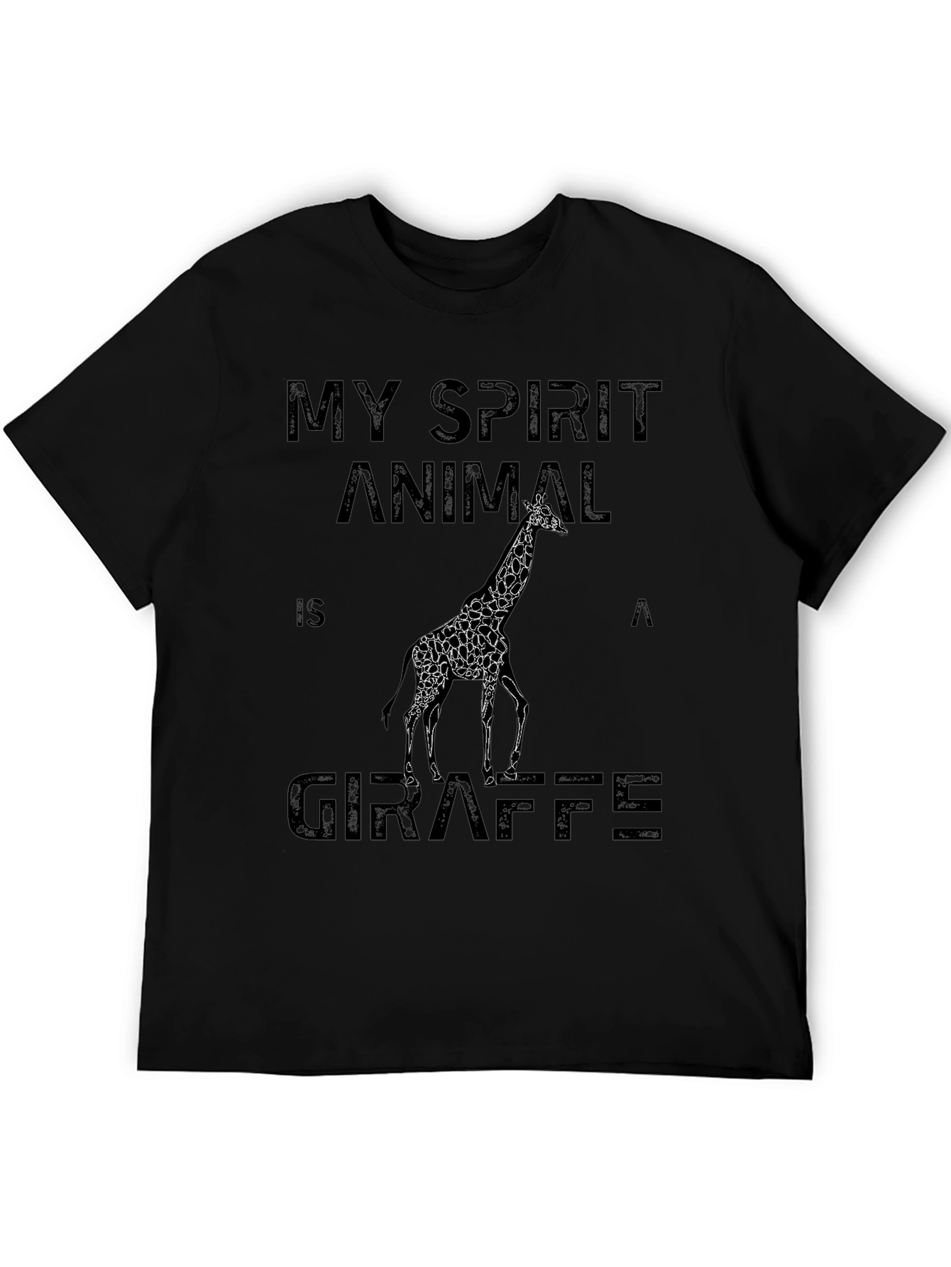 My Spirit Animal is a Giraffe Black T-Shirt