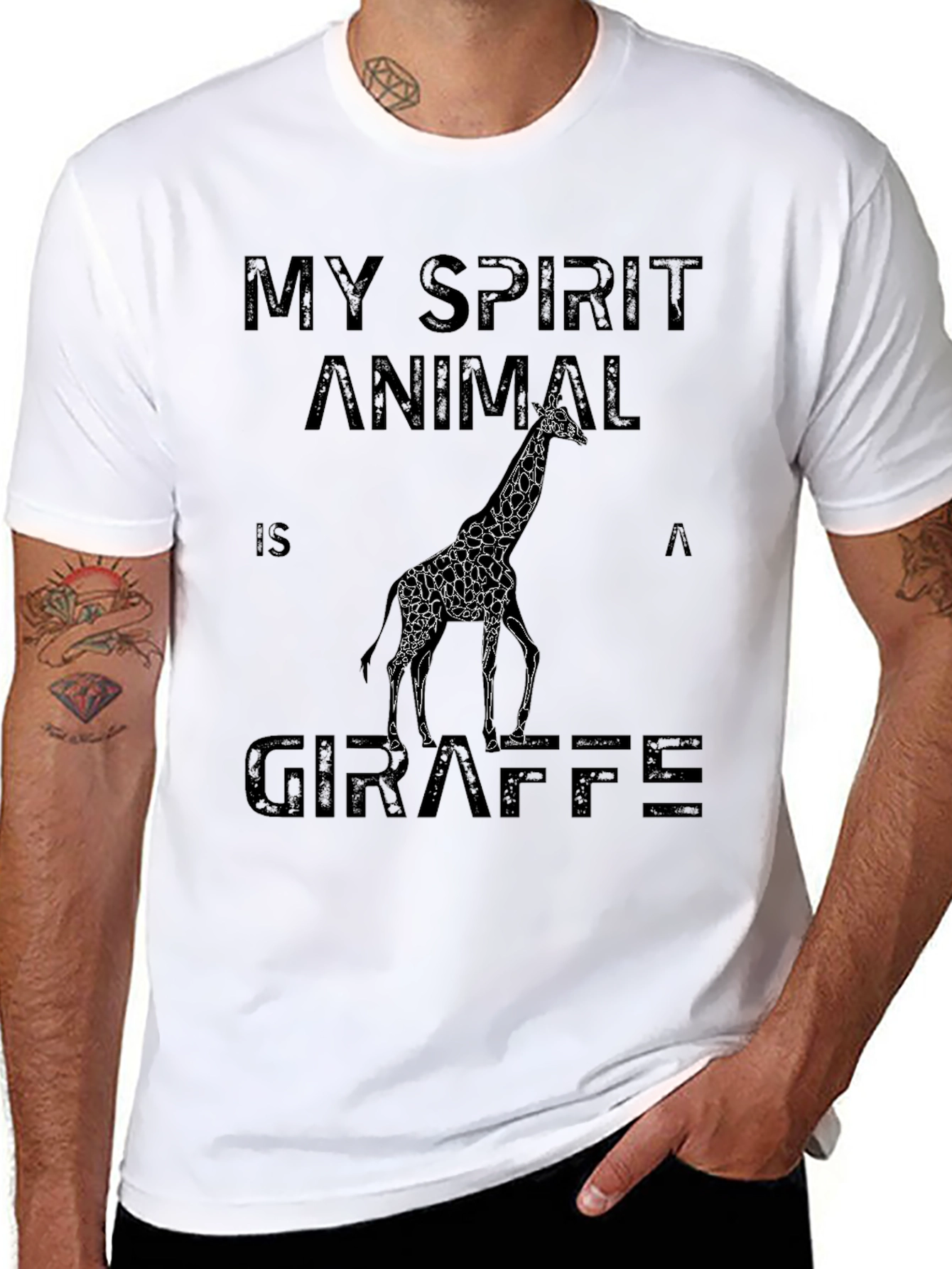 My Spirit Animal is a Giraffe Black T-Shirt
