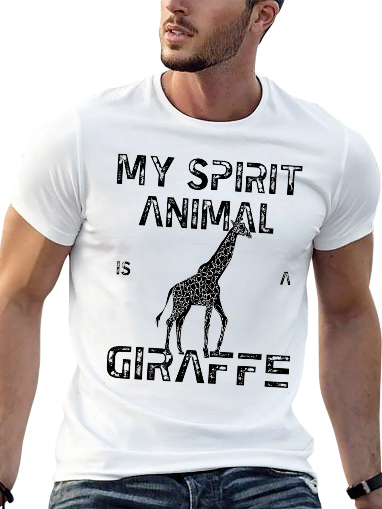 My Spirit Animal is a Giraffe Black T-Shirt