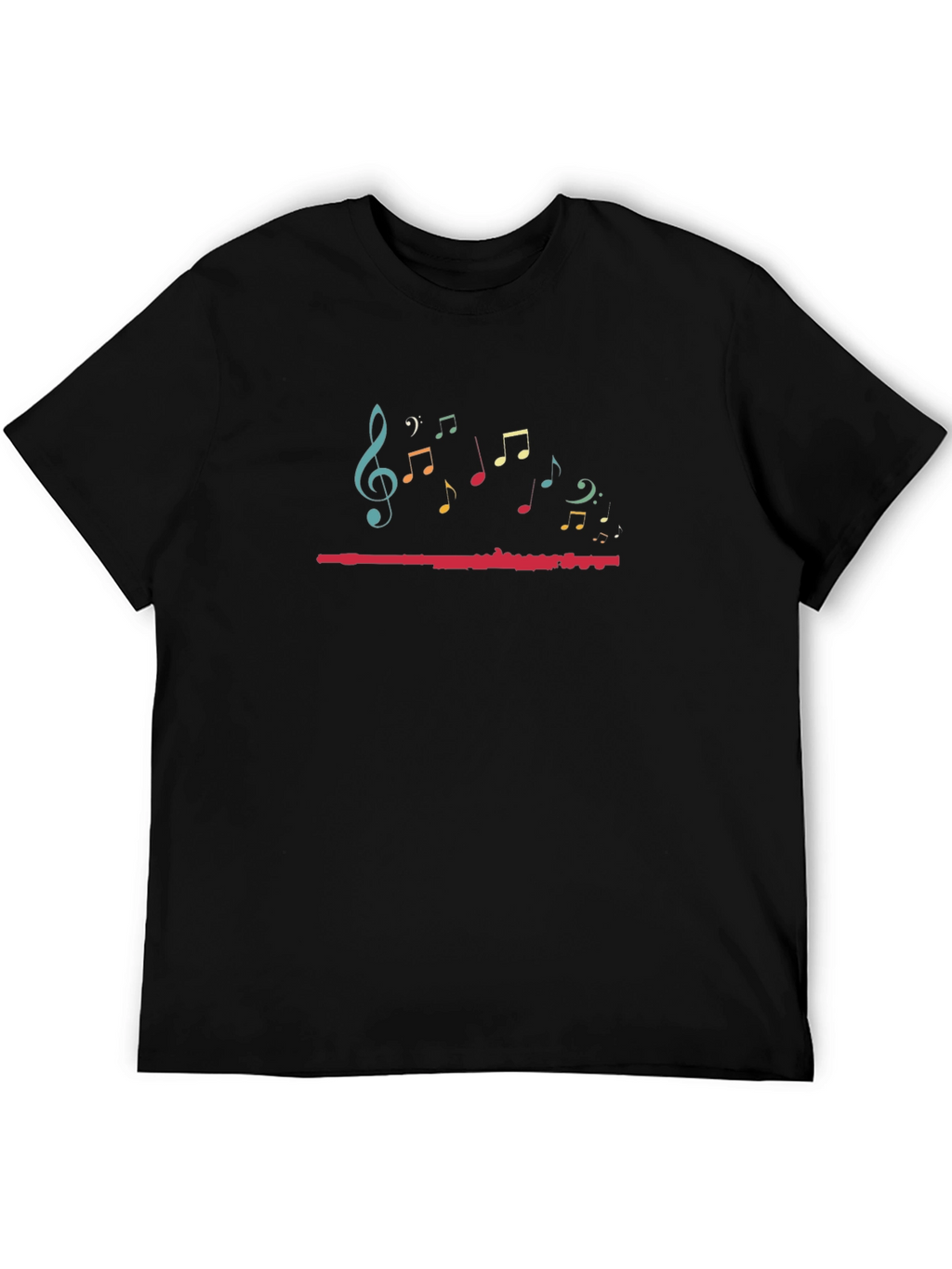 Music Notes Graphic Black T-Shirt