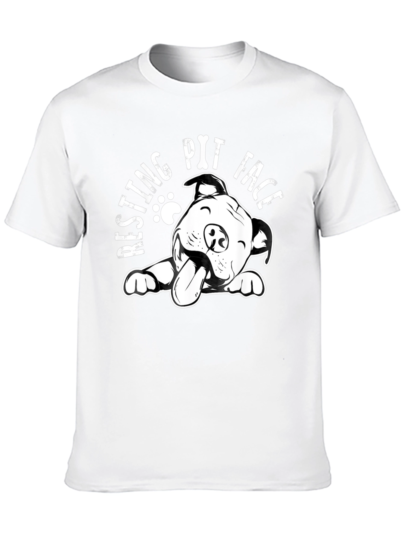 Resting Pit Face T-Shirt - Black Dog Lover Tee