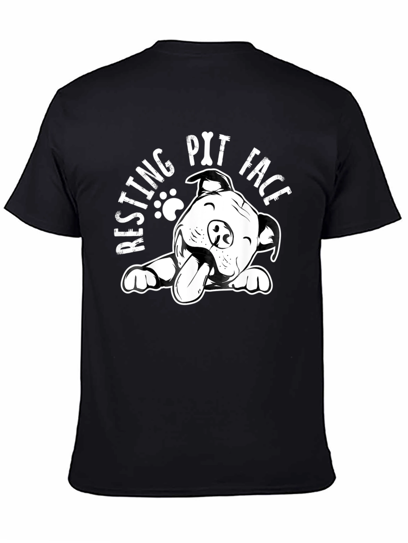 Resting Pit Face T-Shirt - Black Dog Lover Tee