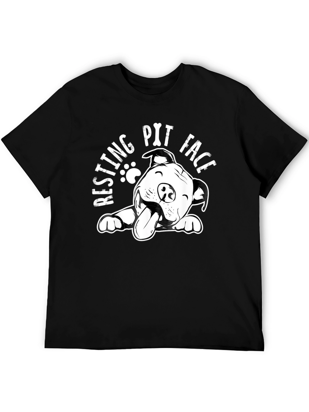 Resting Pit Face T-Shirt - Black Dog Lover Tee