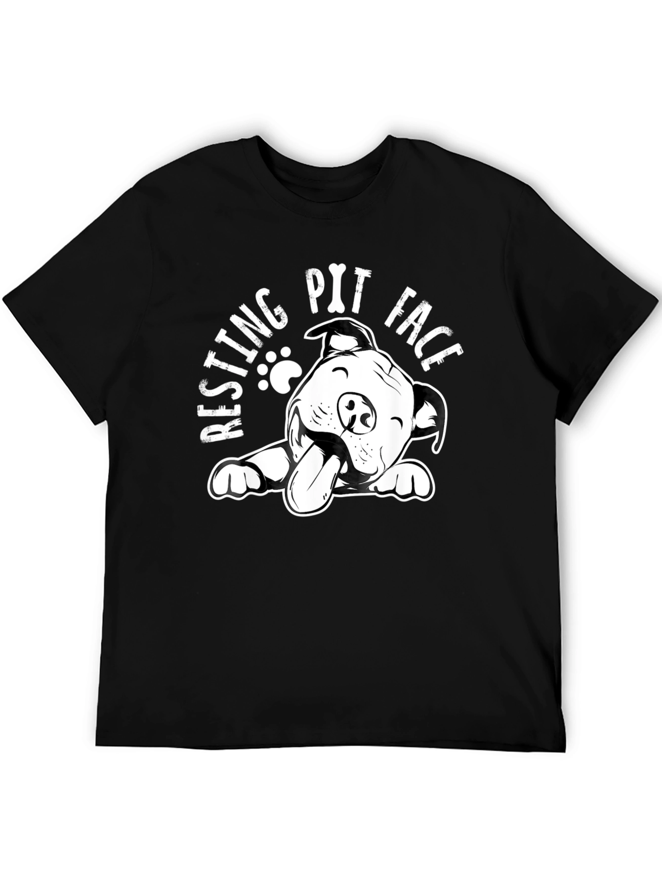 Resting Pit Face T-Shirt - Black Dog Lover Tee