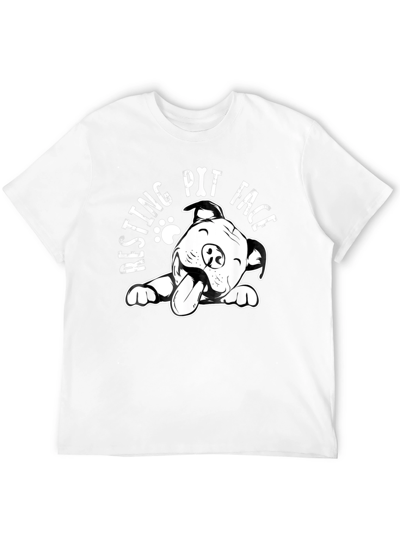 Resting Pit Face T-Shirt - Black Dog Lover Tee