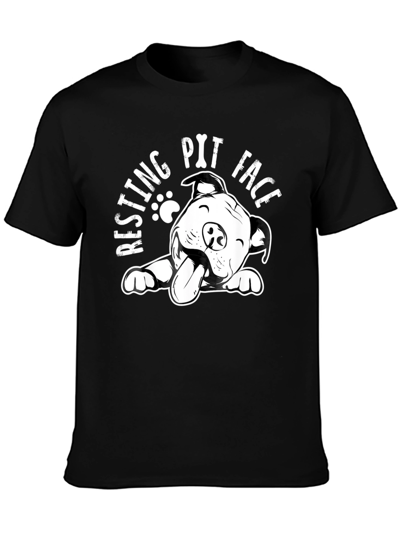 Resting Pit Face T-Shirt - Black Dog Lover Tee