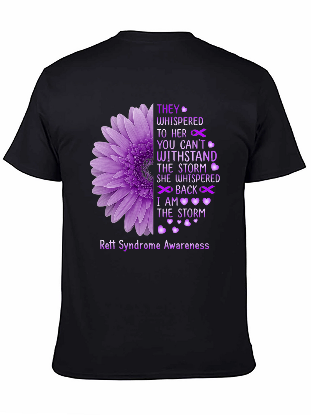 Rett Syndrome Awareness T-Shirt Flower Design