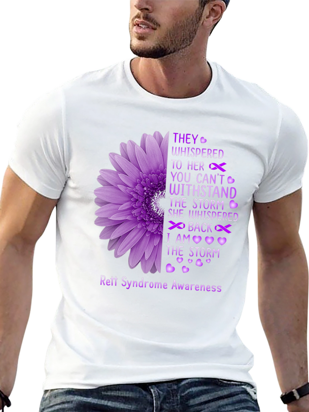 Rett Syndrome Awareness T-Shirt Flower Design