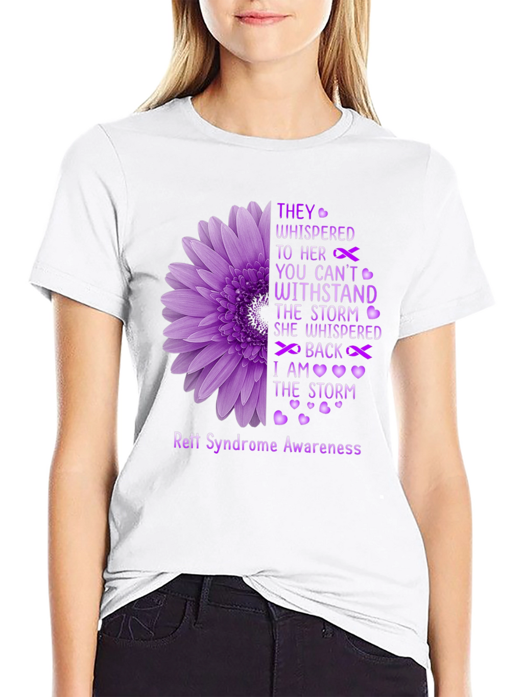 Rett Syndrome Awareness T-Shirt Flower Design