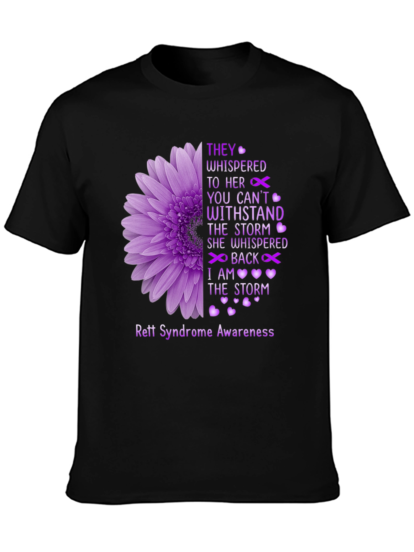 Rett Syndrome Awareness T-Shirt Flower Design