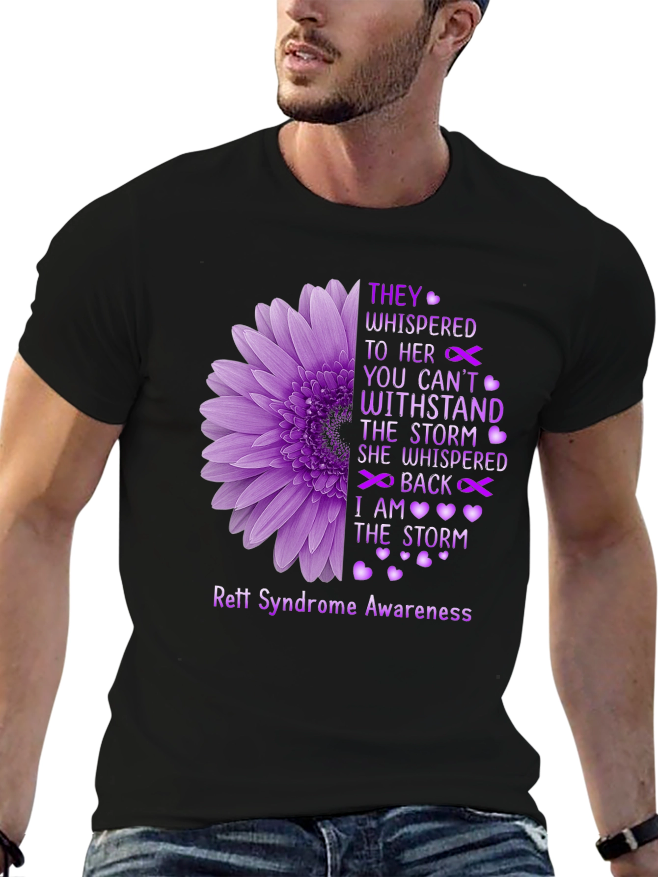 Rett Syndrome Awareness T-Shirt Flower Design