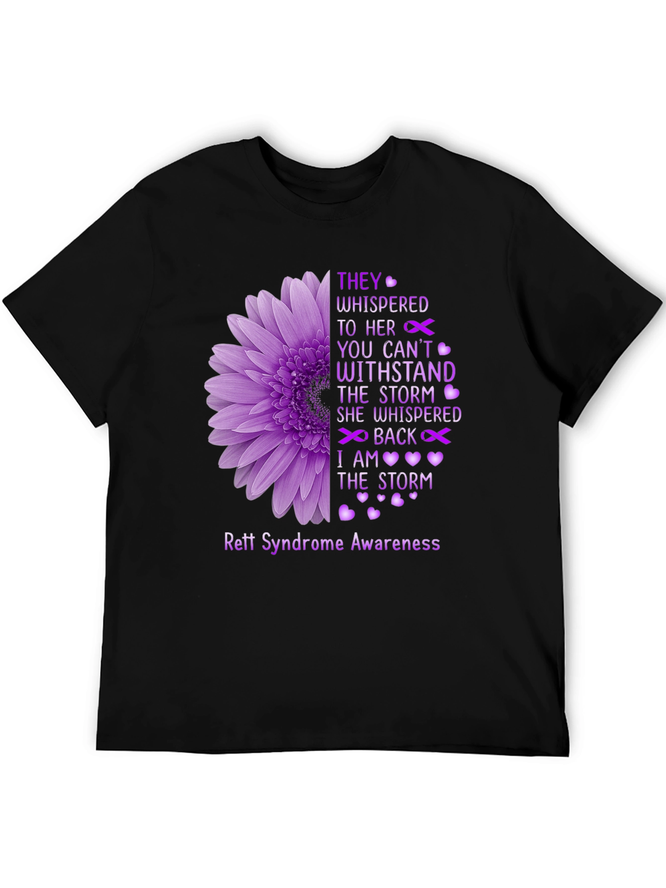 Rett Syndrome Awareness T-Shirt Flower Design